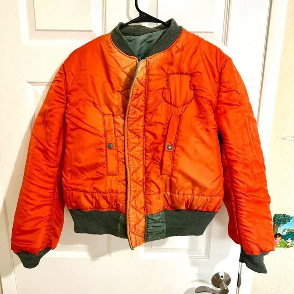 US Air Force 1960s MA-1 Flight Jacket Size Small Vintage